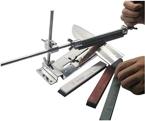UltimaFio(TM) Upgraded Fixed-angle Knife Sharpener Kit Full Metal Stainless Steel knife slicker whetstone +Professional 4 Sharpening Stones