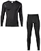 LAPASA Men's Thermal Underwear Set Soft Fleece Lined Long Johns Lightweight Base Layer Top & Bottom Winter Thermoflux 100 Mildly Warm M11 X-Large Black