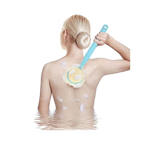 ApisNest-2-in-1-Bath-Body-Wash-Brush-And-Soft-Loofahs-Body-Sponges-Back-ScrubberLong-Handled-Shower-Dry-Skin-Brush-With-Ball-Mesh-Luffa-Pouf-Sponge ApisNest 2-in-1 Bath Body Wash Brush And Soft Loofahs Body Sponges Back Scrubber,Long Handled Shower Dry Skin Brush With…