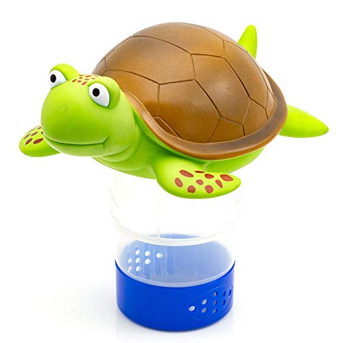 WWD Chlorine Floater, Turtle Floating Pool Chlorine Dispenser Fits 3" Chlorine Tablets for Pool, Bromine Holder