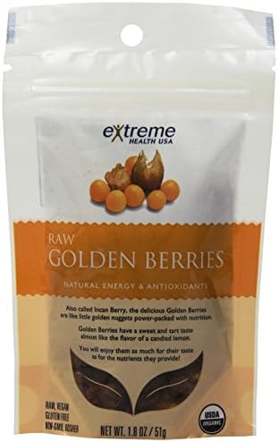Extreme Health USA Organic Raw, Sundried Golden Berries, 1.8 Oz
