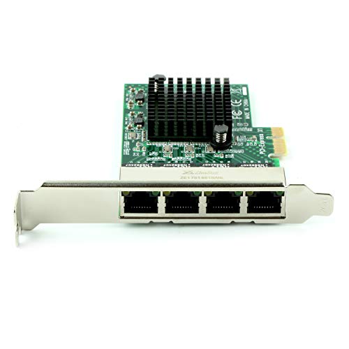 Ubit RJ45 x 4 Gigabit LAN,Gigabit Ethernet PCI Express PCI-E Network Controller Card,10/100/1000mbps,4 RJ45 PCIE Server Network Interface Card, LAN Adapter Converter for Desktop PC