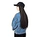22″ Detachable Baseball Cap With Synthetic Hair Extensions Long Straight Hairpiece Wig with Adjustable Black Baseball Hatthumb 3