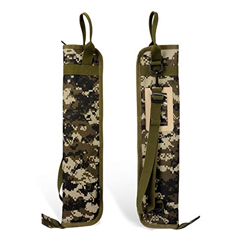 EaseIcon Weather Resistant Fabric Drumstick Case Cover Drum Stick Carrying Bag with Adjustable Shoulder Strap (Camouflage)