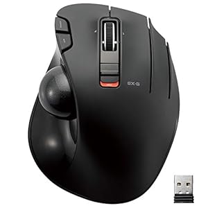 Elecom Trackball Mouse 2.4GHz Wireless Thumb Control Sculpted Ergonomic Design 6-Button Function, Smooth Tracking…