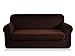CHUN YI Stretch Loveseat Sofa Slipcover 2 Piece Sofa Cover, 2 Seater Couch Slipcover Soft Washable Furniture Covers, Medium, Chocolate