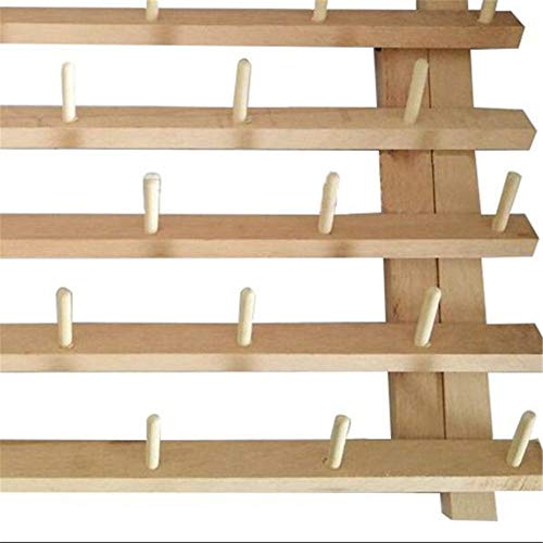 Wooden 30 Spool Thread Rack Holder,Spool Cone Bobbins Spools Stand, Thread Organiser, Wall Mount Yarn Storage Spool Holder, Machine Sewing Embroidery Quilting Storage Holder,Sewing Craft Tools - Thumbnail 4
