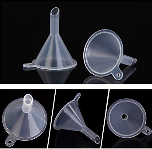 Astra Gourmet Small Clear Plastic Mini Funnels for Bottle Filling Perfumes Essential Oils Science Laboratory Chemicals Arts and Crafts Supplies 20pcs