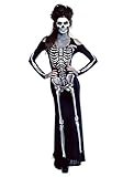 Womens Plus Size Bone Appetit Skeleton Long Dress 2X