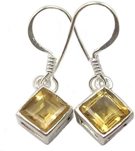 Bijoux et Objets - Citrine sterling silver earrings - Stone size 6mm