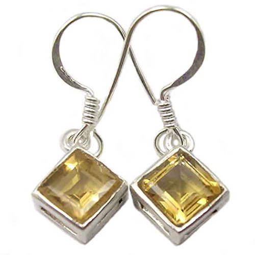 Bijoux et Objets - Citrine sterling silver earrings - Stone size 6mm