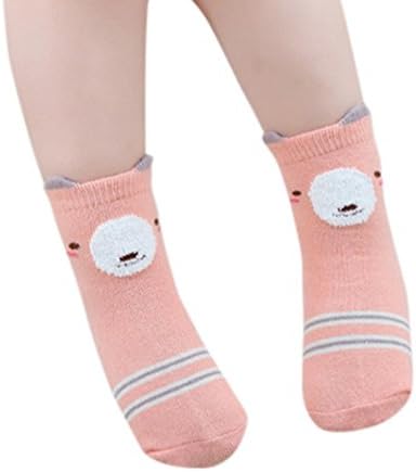 Malada 1 Pairs Cotton Soft Fox Cartoon Socks for Baby Boys Girls Toddler Kids Child (M, Pink)