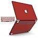 iBenzer Macbook Pro 13 Inch Case 2012-2015, Soft Touch Hard Case Shell Cover with Keyboard Cover for Apple MacBook Pro 13 with Retina Display A1425 1502, Aurora Red, MMP13R-MARD+1