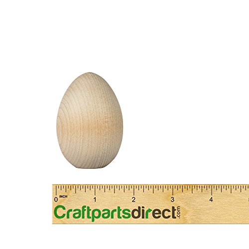 Unpainted Wooden Eggs - For Easter, Crafts and more - 2-1/2" x 1-3/4" - Bag of 6 - by Craftparts Direct - Thumbnail 3