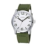 SILILUN Cute Big Numbers& Big Dial silicone band lady watch for women (green)
