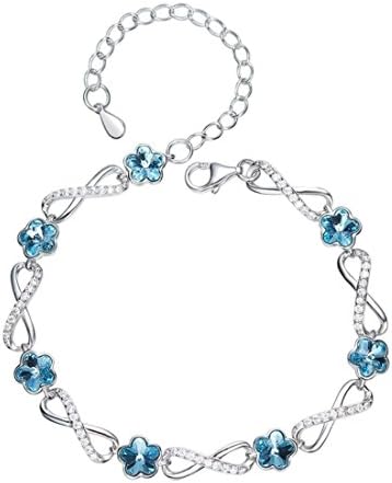 Azora Bracelet Sterling Silver 925 Platinum Plated Crystals from Swarovski Necklace Jewellery Bracelet for Women