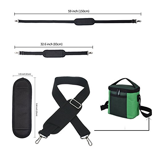 JAKAGO 150cm Universal Replacement Shoulder Straps Padded Adjustable Bag Straps with Metal Swivel Hooks and Non-Slip Pad for Duffel Bag Laptop Briefcase Violin Bag Camera Travel Bag (Black) - Thumbnail 5