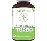 Sapien Labs Nitric Oxide Supplement Pre Workout - Muscle Building Pure Nitro Energy Booster, Made in USA, Max L Arginine, Beet Root, Rhodiola Extract, Build Muscle, 120 Vegetarian Capsules