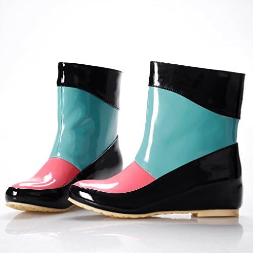 Susanny Lady Sweet Candy Color Slip Waterproof Rubber Transparent Snow Garden Black Rainboots 5.5 B (M) US