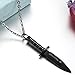 Hamoery Men Women Punk Stainless Steel Knife Dagger Chain Pendant Necklace