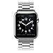Simpeak Band Compatible with Apple Watch 42mm 44mm Series 6 SE 5 4 3 2 1, Women Men Solid Stainless Steel Business Band Strap Replacement for iWatch 42 44, Silver