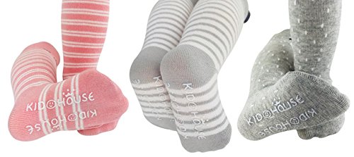 Baby Girl Knee High Toddler Socks 8-24 Months Anti Slip Non Skid Leg Warmer Best Gift for 1 Year Old Girl From Tiny Captain (Small, Pink)