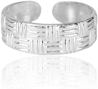 Solid .925 Sterling Silver Weave Adjustable TOE RING (str183)