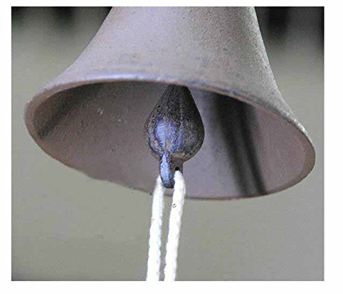 KiaoTime Vintage Rustic Cast Iron WELCOME Sign Ring Bell Country Farmhouse Wall Decor Door Bell Antique style Dinner Bell Decorative Welcome Wall Plaque Yard Sign