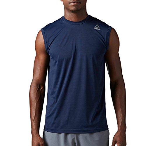 Reebok Men's Workout Ready Activchill Sleeveless Tee, Collegiate Navy, Large