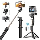 Selfie Stick Tripod, Matone Bluetooth Selfie Stick with Tripod Stand and Detachable Remote, Extendable Monopod for iPhone X/XS Max/XR/8 Plus/7/6S Plus, Galaxy S9/S9 Plus/S8, GoPro & Action Cameras