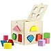 Babrit 13 Holes Intelligence Shape Sorter Cognitive and Matching Wooden Geometric Shape Sorting Box