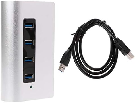 Ruzida Docking Station Protable Aluminium SuperSpeed 3 USB 3.0 + 1 USB 2.0 Ports Hub TF/SD Card Reader