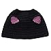 Kids Lovely Cartoon Winter Cable Knit Ear Thermal Headband Cold Weather Enhanced Warm Fleece Fuzzy Lined Croched Stretchy Headwrap Thick Hat Cap for Children Toddler Boy Girl (Black)thumb 1