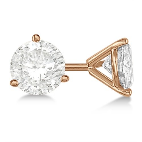 0.75ct Fashion Screw Back Modern Stud Lab Grown Diamond Earrings 18K Rose Gold G-H VS-SI