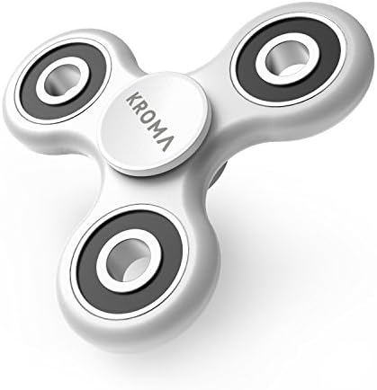 Kroma Anti-Anxiety Fidget Spinner for Relief from ADHD, Anxiety, and Boredom, for Kids &amp; Adults (White)
