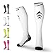Rymora Compression Socks for Men & Women [Cushioned] [One Pair] [White] [Medium] – Pro Stockings Support for Running, Nurse, Flight Travel, Diabetic, Varicose Veins, Circulation, Maternity, Nursing