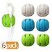 Cable Clips Desktop Color(6 Pack),Wire Clips Desk,Wire Holder for Table,Car,Wall,Computer,Phone Charging Cable,USB Cable,Mouse,Headphone,Office,Cubicle,ect.(Great for Small Cable or Wire)