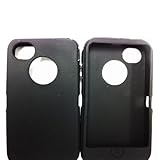 Replacement Silicone Skin For iphone 4/4s Otterbox Defender case with Oval cutout by SportyGigabite - Black