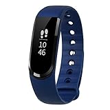 Smart Fitness Tracker LETSCOM Wireless Bluetooth 4.0, Activity Pedometer and Health Sleep Monitor Calorie Counter OLED Touch Screen Waterproof Super Band for Android and IOS, Black