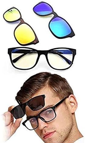 KRETIX Magnetic Sunglasses, Advanced Mirror Eyeglasses with Clip-on Polarized Lens and Night (3 in 1)