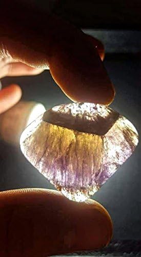 14g Ametrine Auralite 23, similar to Brazilian Super 7 Melody Stone Cabochon Pendant. Jewelry, metaphysical Enthusiasts. Rare Chevron Amethyst