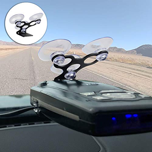 YiePhiot Windshield Suction Cup Mount Holder for Laser Detectors & Radar Escort Passport 9500ix 9500i 8500 7500 X80 X70 X50 Solo S2 S3 S4 SC 55 s75 Beltronics GX65 RX65 Red (Bracket & 6 Suction Cups)