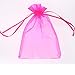 SumDirect Hot Pink Sheer Organza Bags - 100Pcs 5x7 inches Organza Gift Bags with Drawstring, Organza Jewelry Pouches for Wedding Party Christmas Favor