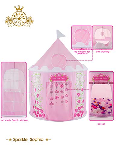 Bestmart INC Children's Play Tent Tunnels Princess Castle Indoor Outdoor Play House Halloween Christmas Theme Party Play Hut Birthday Gift, Premium Quality/Safety Certified as per ASTM