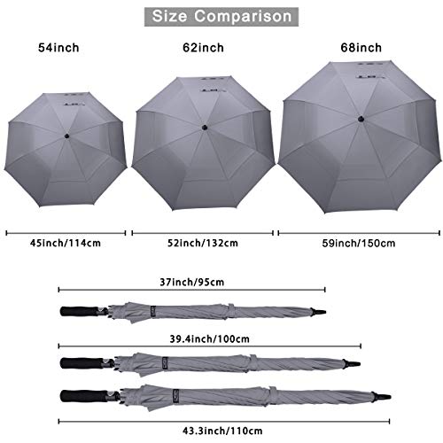 image for G4Free 68 Inch Automatic Open Golf Umbrella Double Canopy Extra Large 