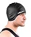 Firesara Swimming Cap for Long Hair, Silicone Swim Cap for Dreadlocks or Short Hair Unisex Premium Earmuffs for Women Men Adult Youths Keeps Hair Clean Ears Dry with Nose Clip and Ear Plugs