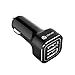 iClever BoostDrive 24W 4.8A Dual USB Car Charger with SmartID for iPhone 7/ 6s / 6s plus / 6, iPad Air 2i, Bluetooh Speaker, Samsung Galaxy S6 / S6 Edge and More, 1-Pack, Black