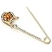 Top Plaza Mothers Day Gift Pack of 5 Women Fashion Rhinstone Crystal Accented Golden Safety Pin Jewelry Brooch Breastpin - Catch Scarf,Lapel or Collar(#1)