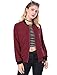 Allegra K Women's Multi-Pocket Zip Fastening Lightweight Bomber Jacket S Red