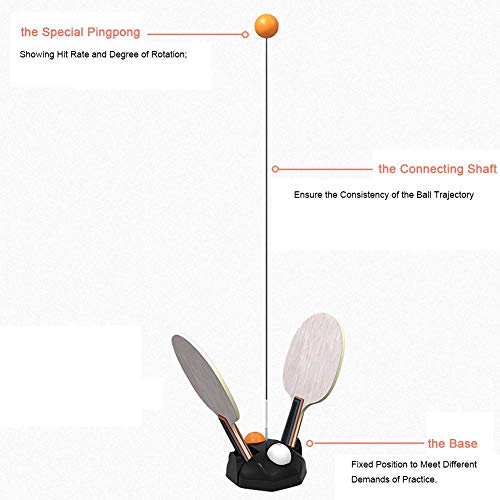 decwang Paddle Tennis Training Equipment Rebound Robot, Table Tennis Rebound Trainer, Fixed Shaft Rapid Backbound Machine for Ping Pong Ball Training, Including 4 Pcs Balls - Thumbnail 4
